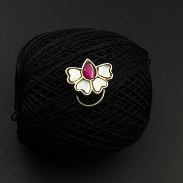 Ruby With Mother Of Pearl Nose Pin